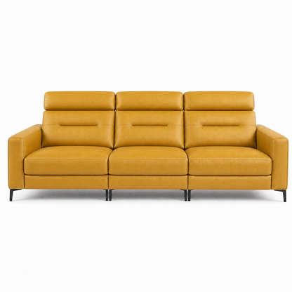 Timber Recliner 3 seater yellow 02 white