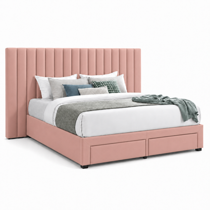 Timo - Bed Pink plain white background view