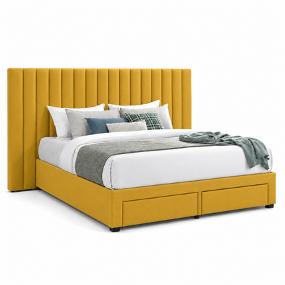 Timo - Bed Yellow plain white background view