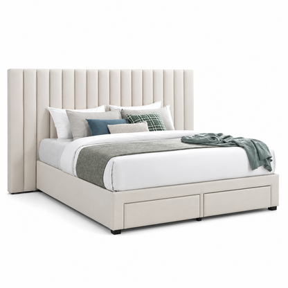 Timo - Bed, complete front three-quarter studio bed view