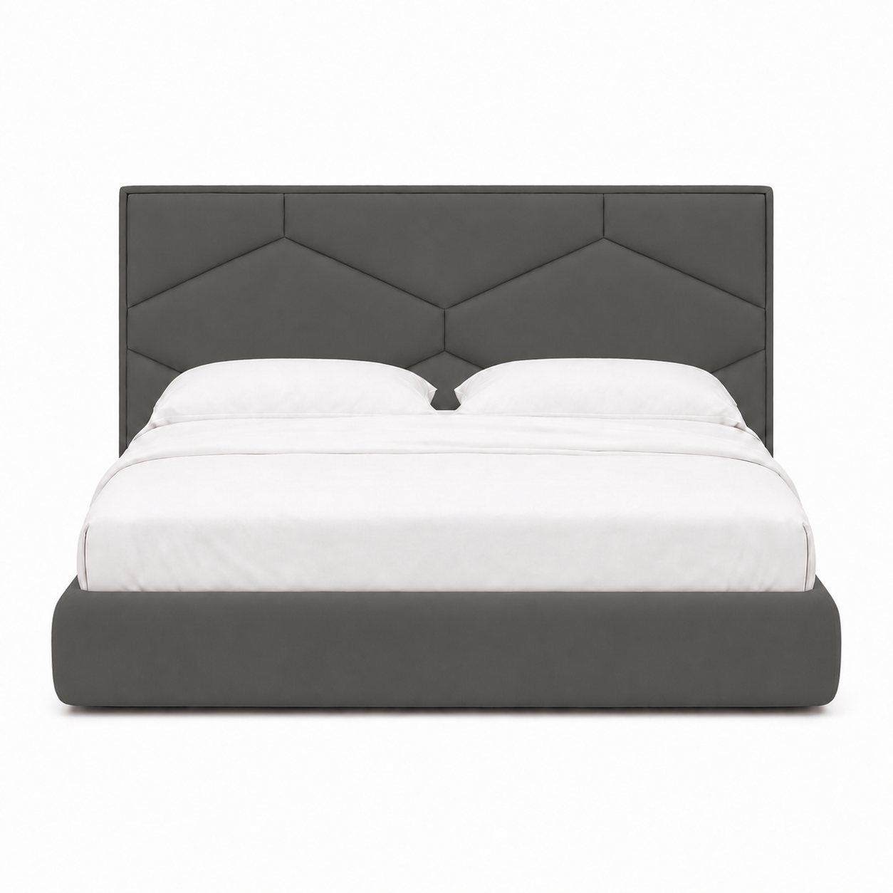 Tori - Bed Grey plain white background view