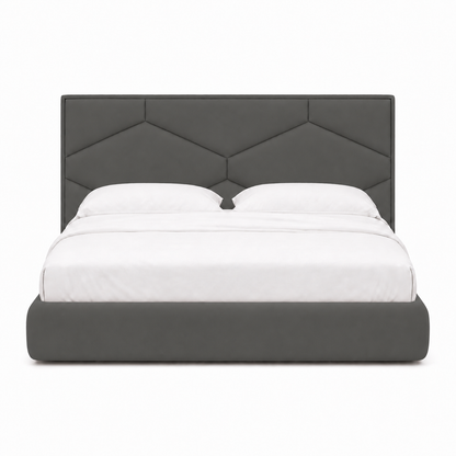 Tori - Bed Grey plain white background view