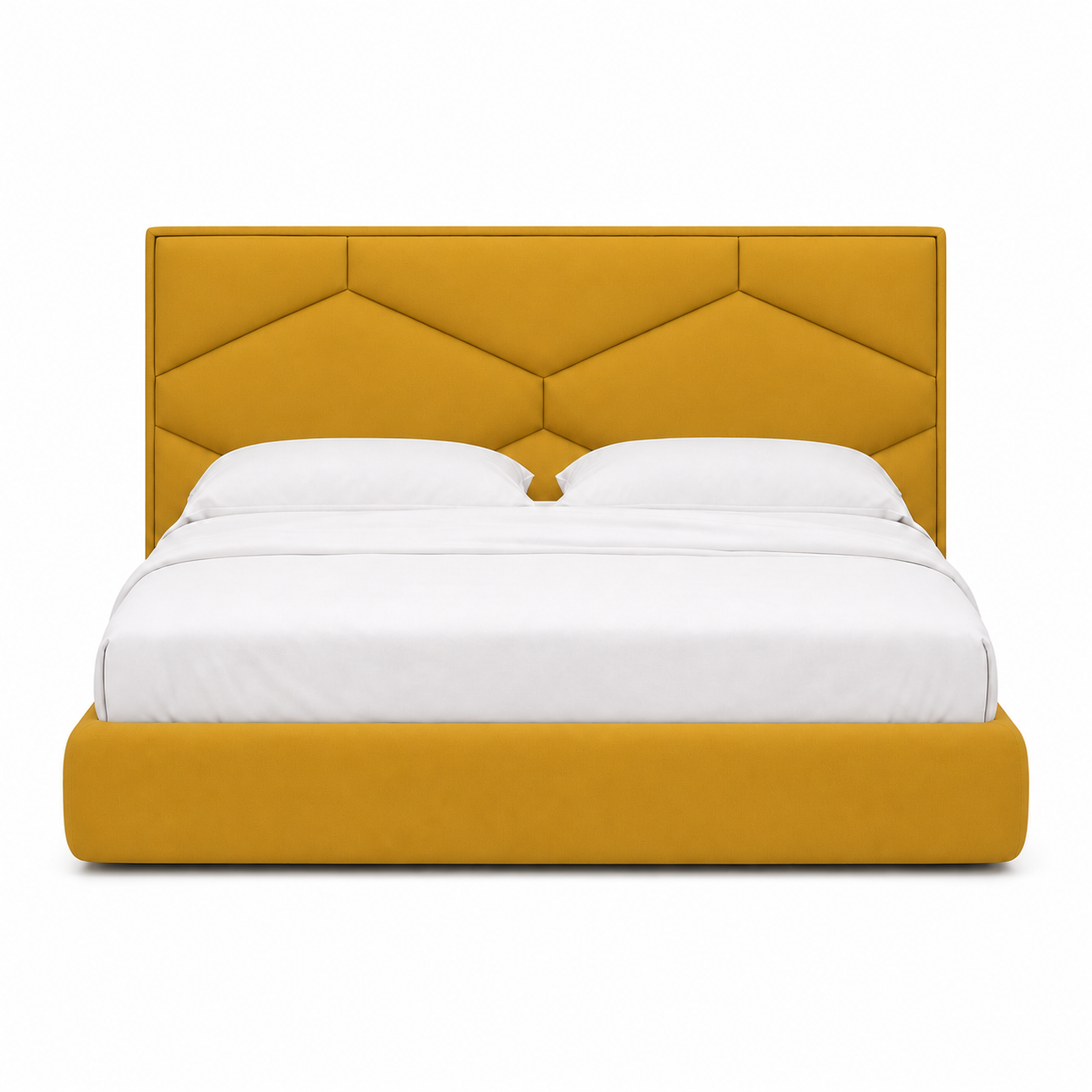Tori - Bed Yellow plain white background view