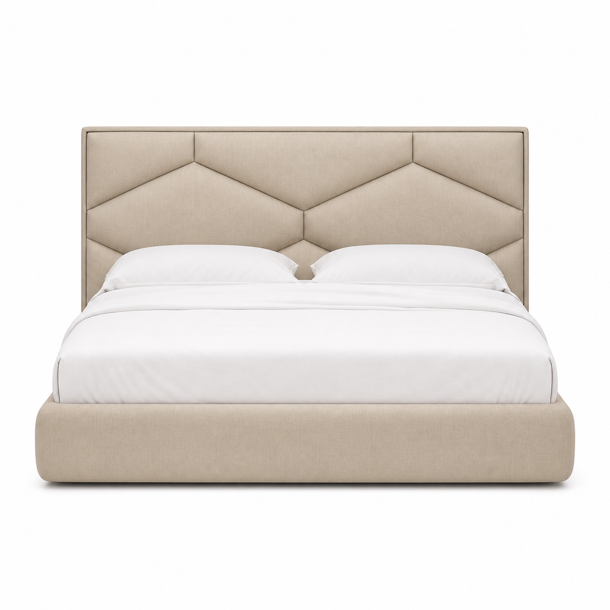 Tori - Bed, complete front three-quarter studio bed view