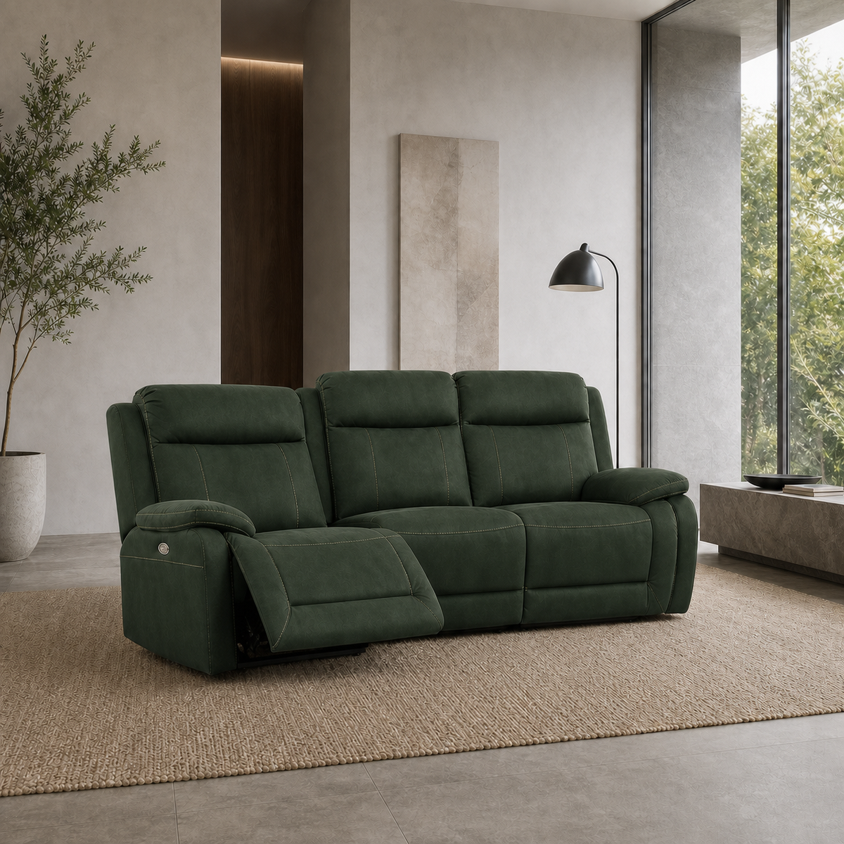 Torrent Recliner 3 seater green 01 main