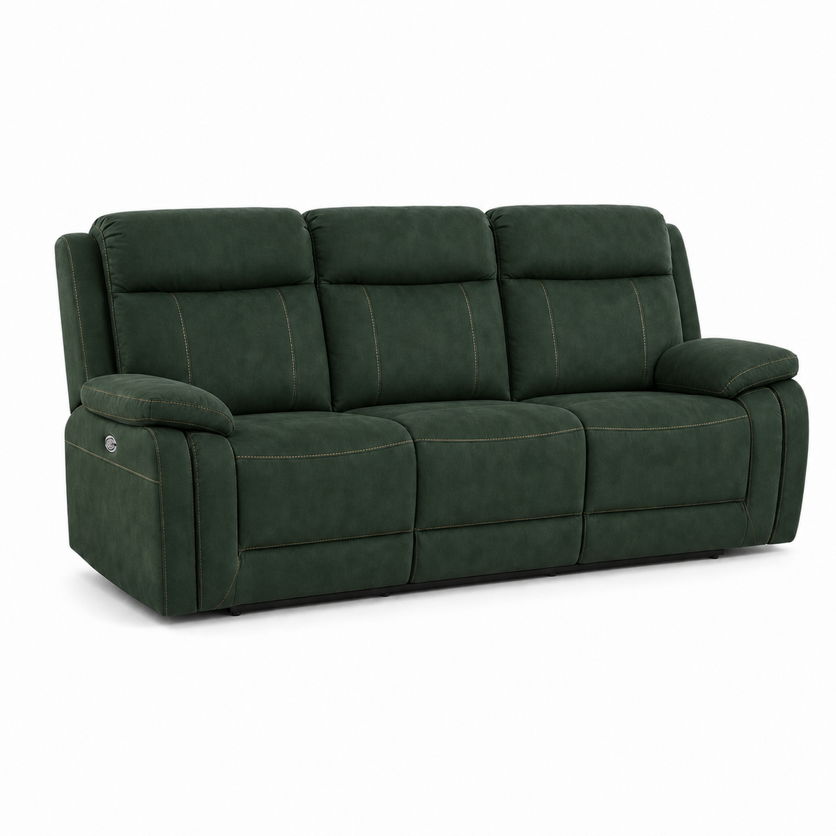 Torrent Recliner 3 seater green 02 white