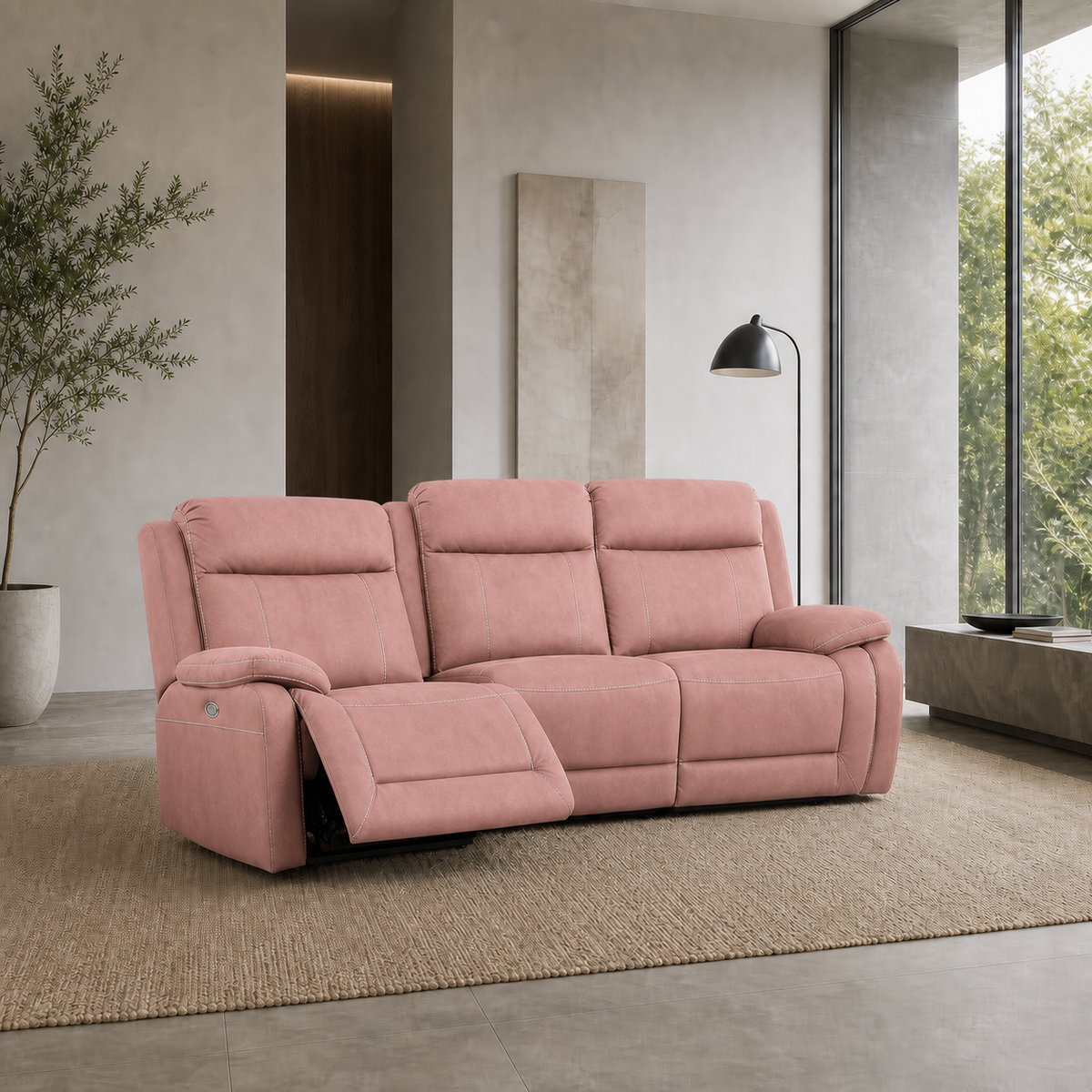Torrent Recliner 3 seater pink 01 main