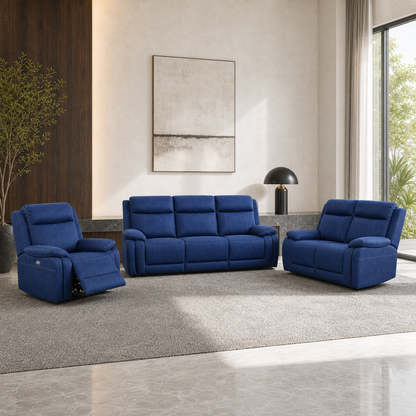 Torrent Recliner 3+2+1 full set blue 01 main