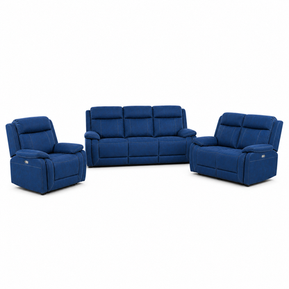 Torrent Recliner 3+2+1 full set blue 02 white