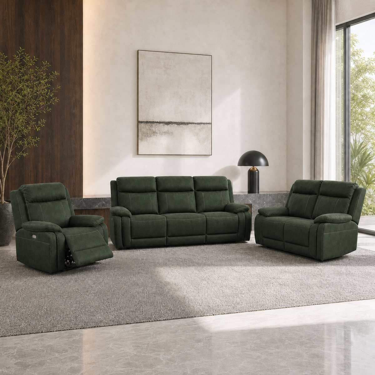 Torrent Recliner 3+2+1 full set green 01 main