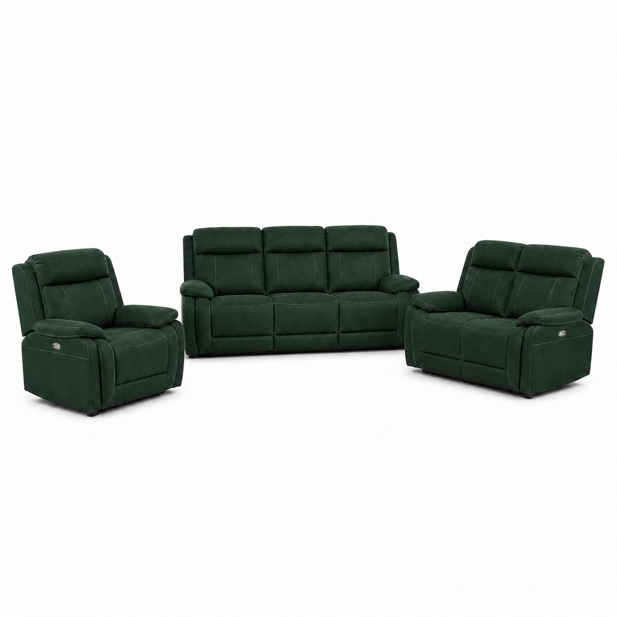 Torrent Recliner 3+2+1 full set green 02 white