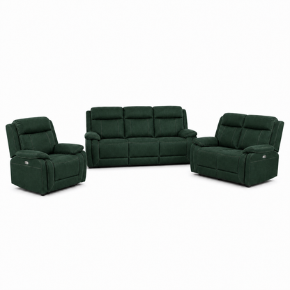 Torrent Recliner 3+2+1 full set green 02 white