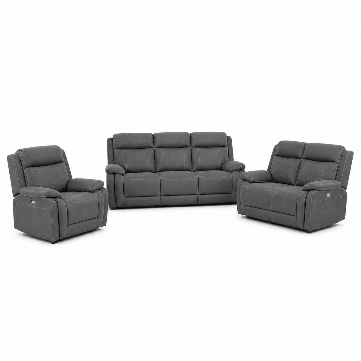 Torrent Recliner 3+2+1 full set grey 02 white