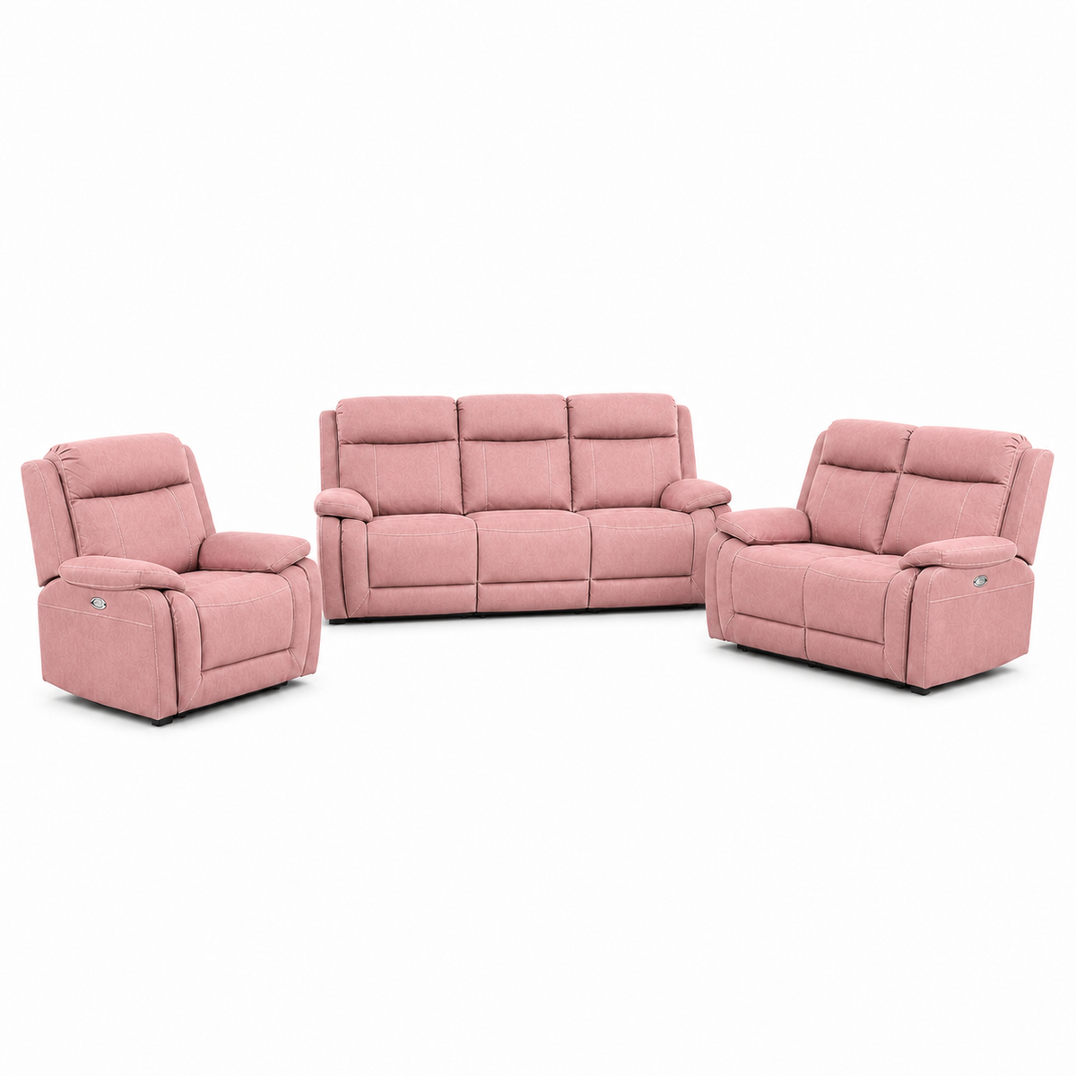 Torrent Recliner 3+2+1 full set pink 02 white