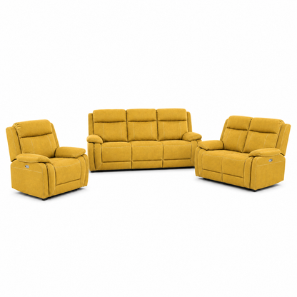 Torrent Recliner 3+2+1 full set yellow 02 white