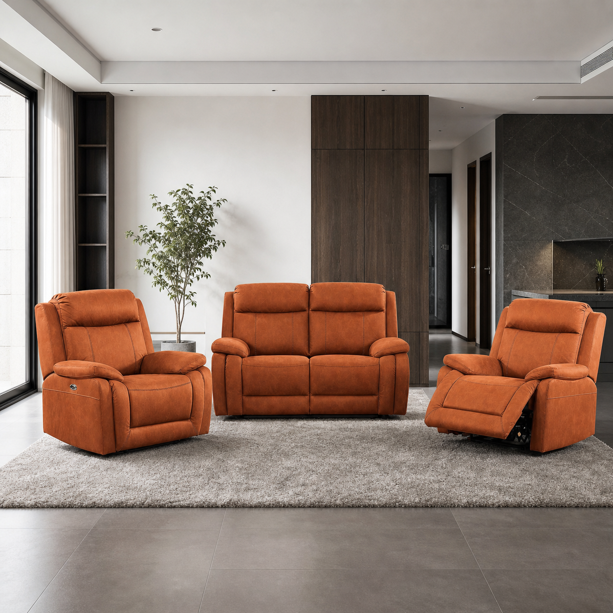 Torrent Recliner complete configuration in an editorial living room
