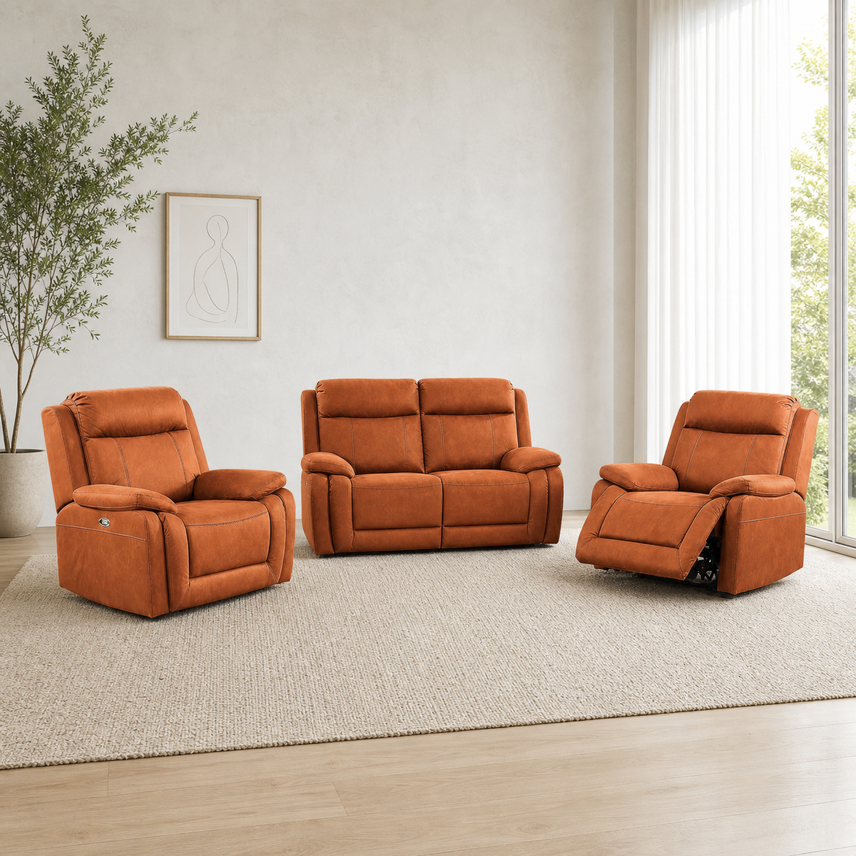 Torrent Recliner complete configuration in an editorial living room