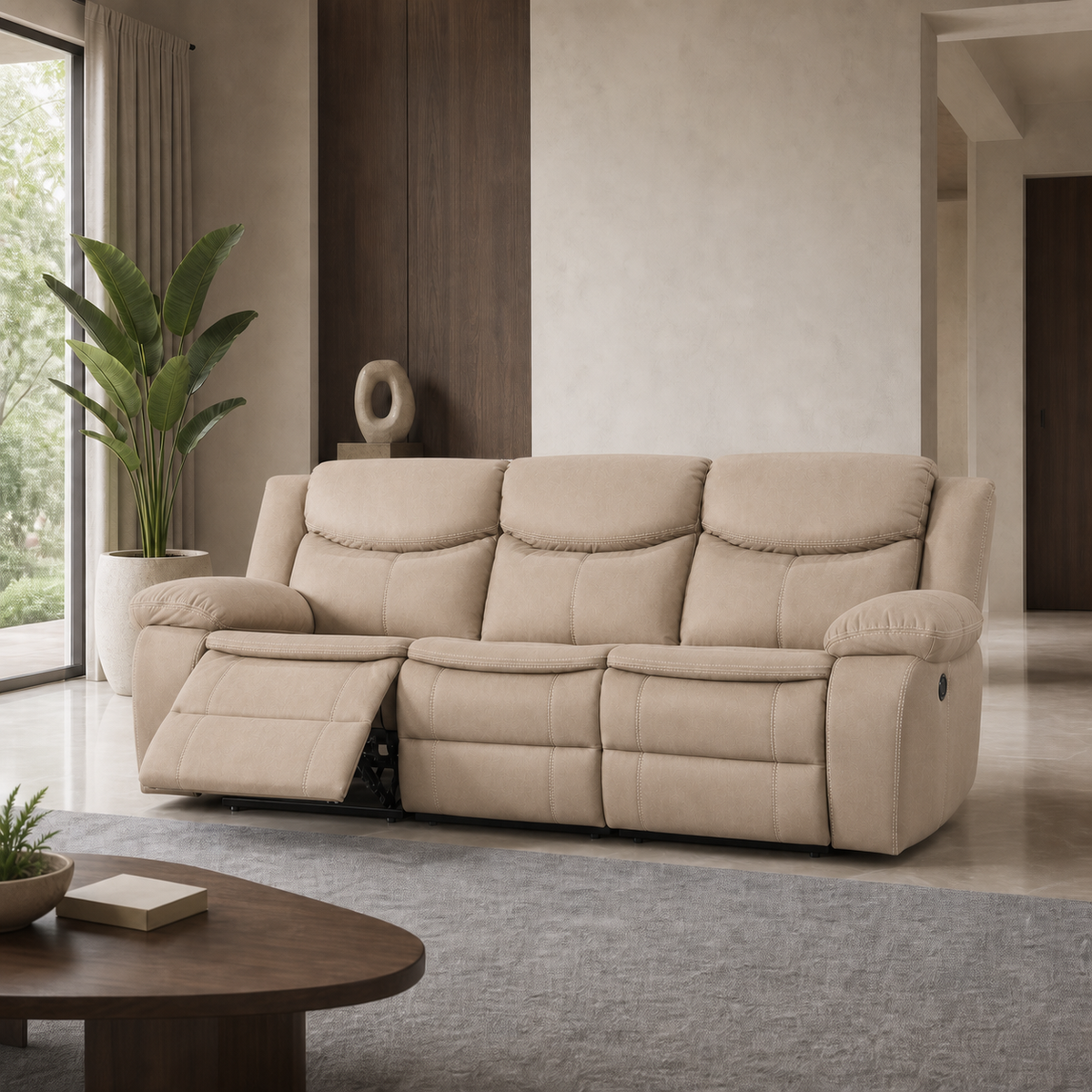 Tranquil Recliner 3 seater beige 01 main