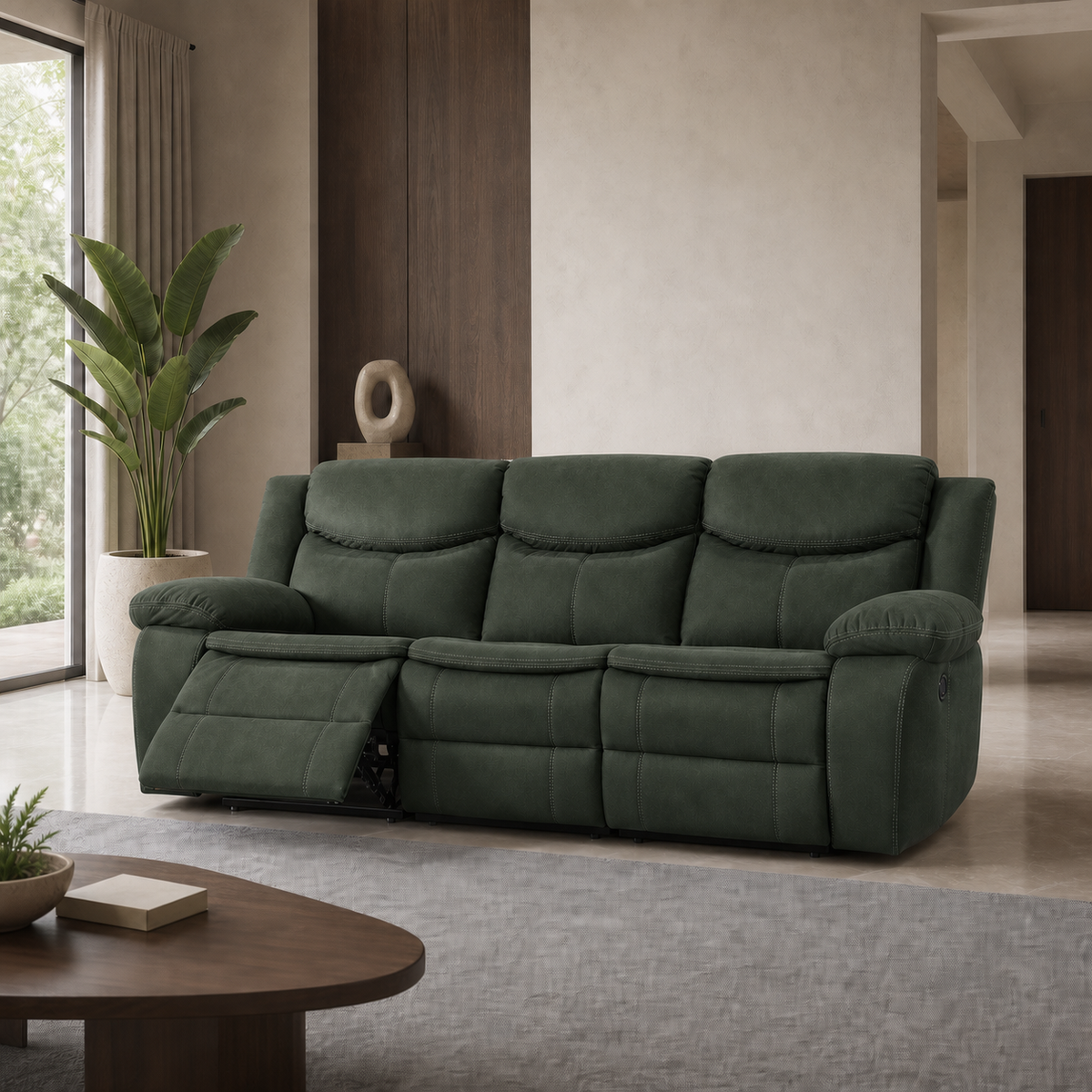 Tranquil Recliner 3 seater green 01 main