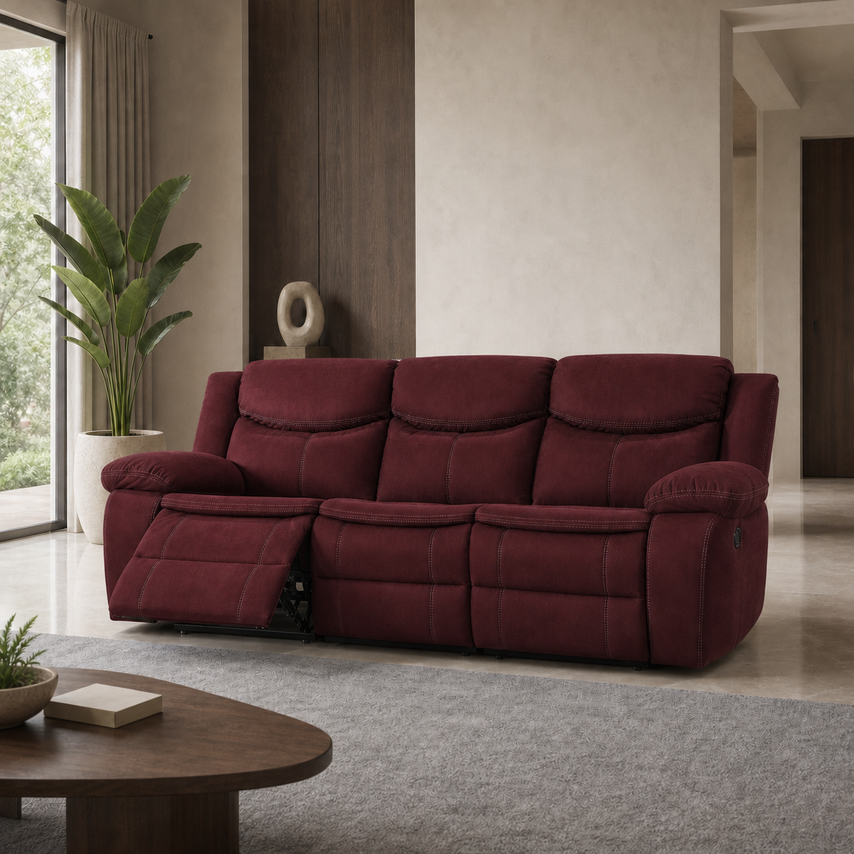 Tranquil Recliner 3 seater red 01 main