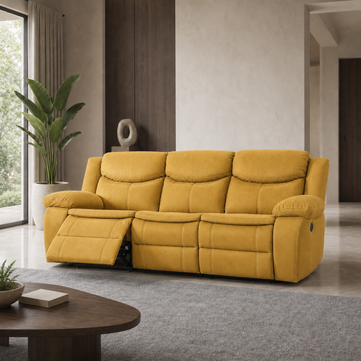 Tranquil Recliner 3 seater yellow 01 main
