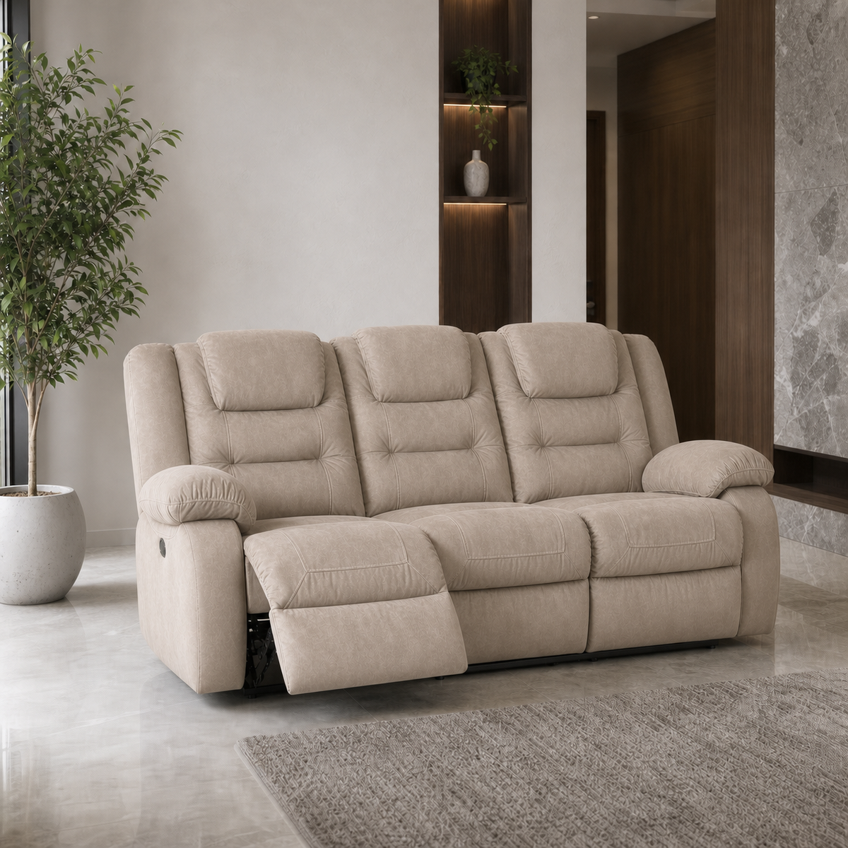 Traverse Recliner 3 seater beige 01 main