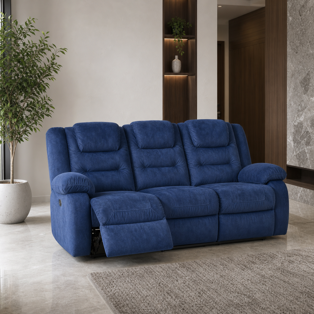 Traverse Recliner 3 seater blue 01 main