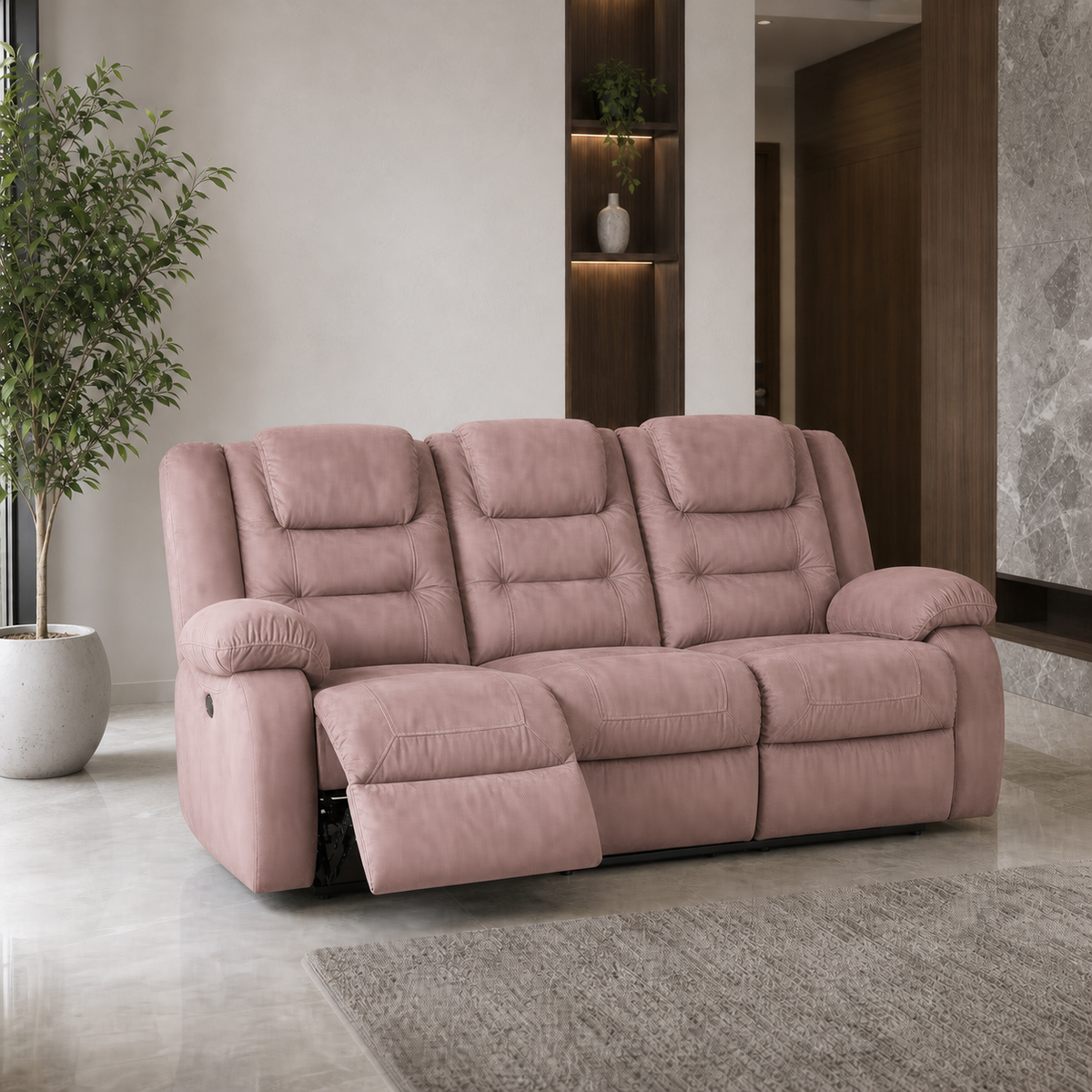 Traverse Recliner 3 seater pink 01 main
