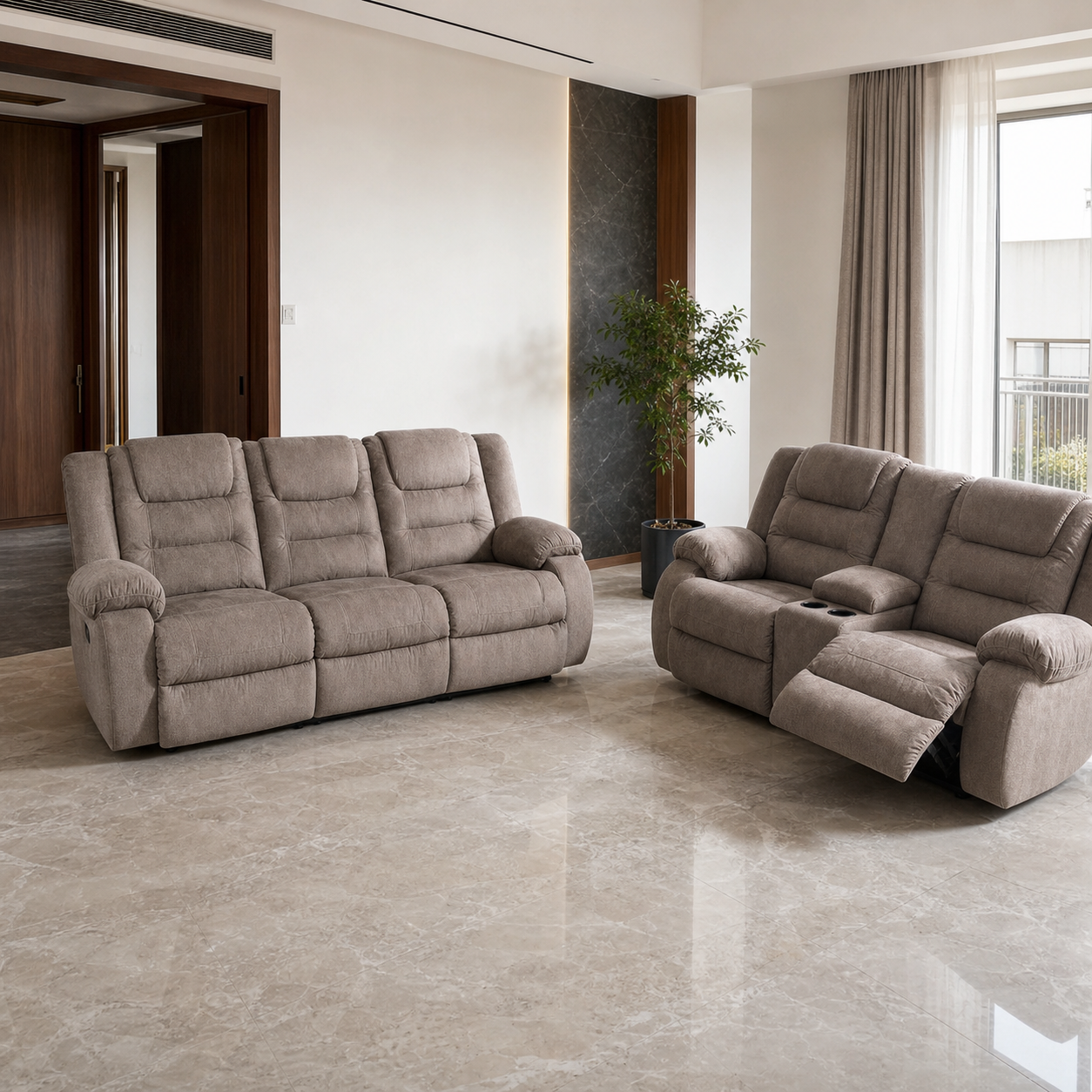 Traverse Recliner complete configuration in an editorial living room