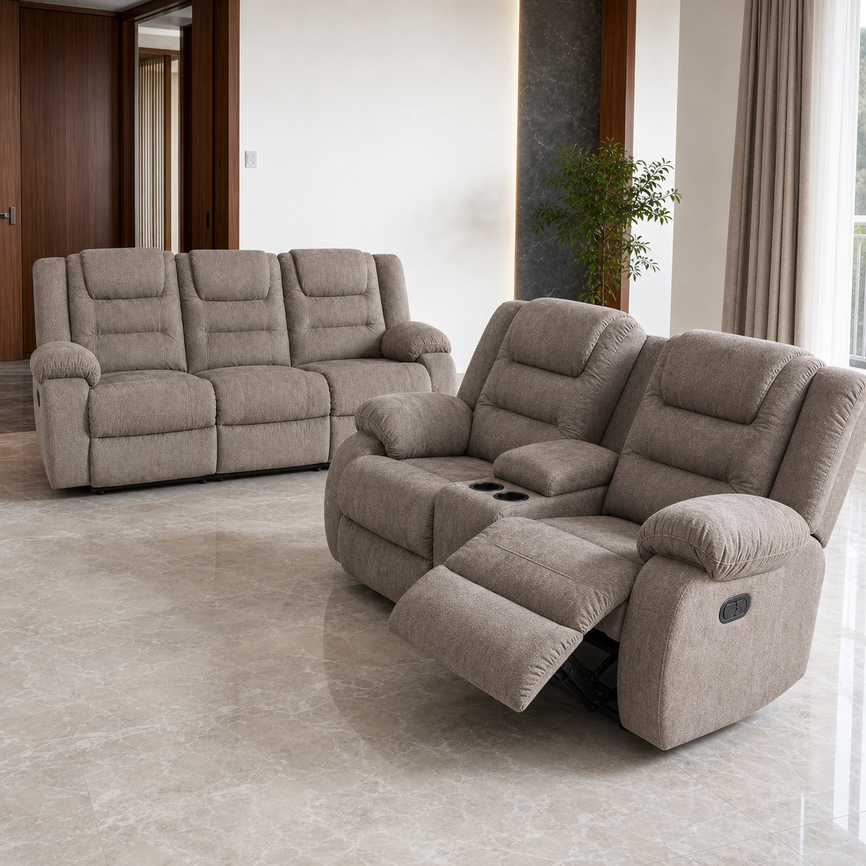 Traverse Recliner upholstery and reclining detail