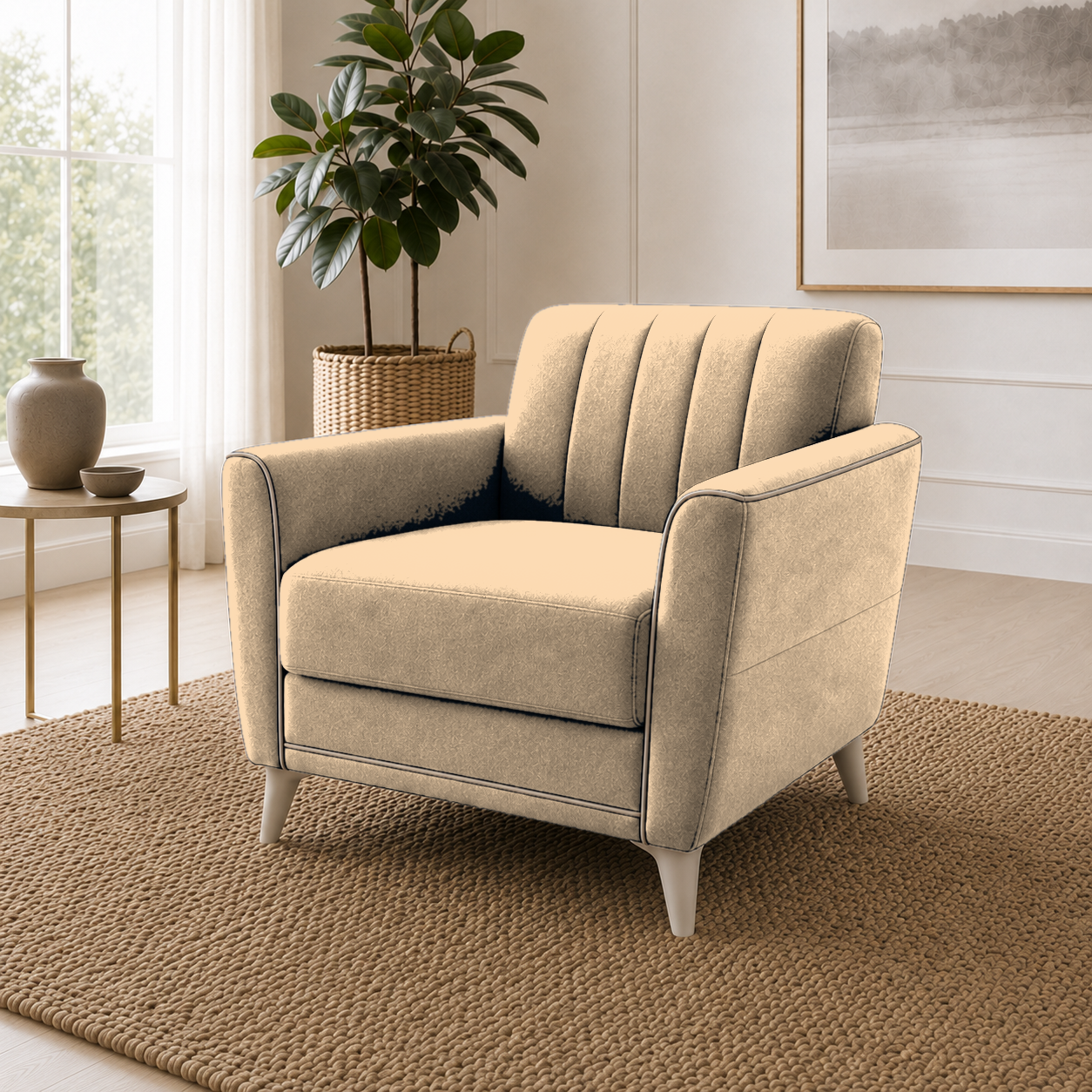 Treat 3+2+1 Sofa Set, 1 seater, beige, detail view