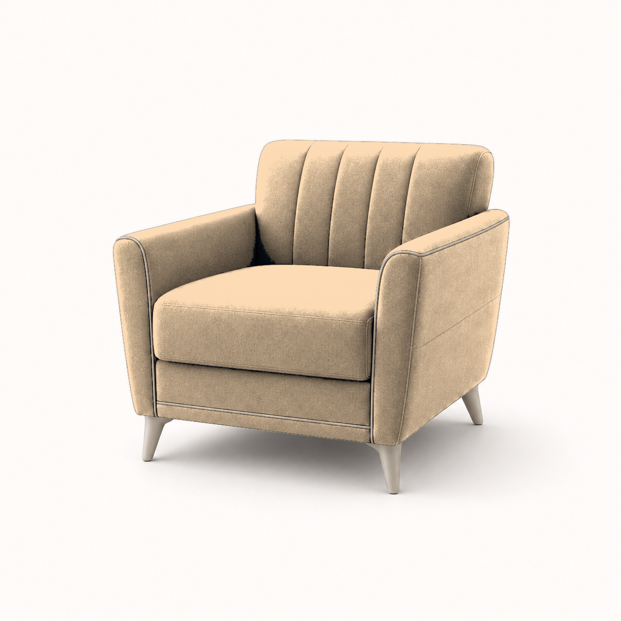 Treat 3+2+1 Sofa Set, 1 seater, beige, studio view
