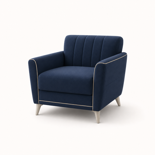 Treat 3+2+1 Sofa Set, 1 seater, blue, studio view