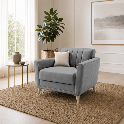 Treat 3+2+1 Sofa Set, 1 seater, grey, room view