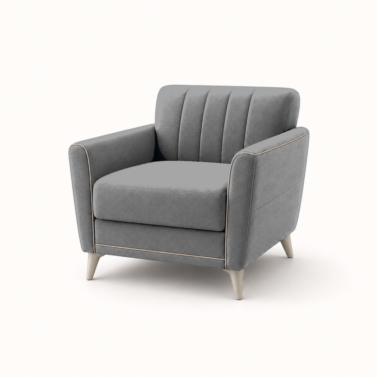 Treat 3+2+1 Sofa Set, 1 seater, grey, studio view
