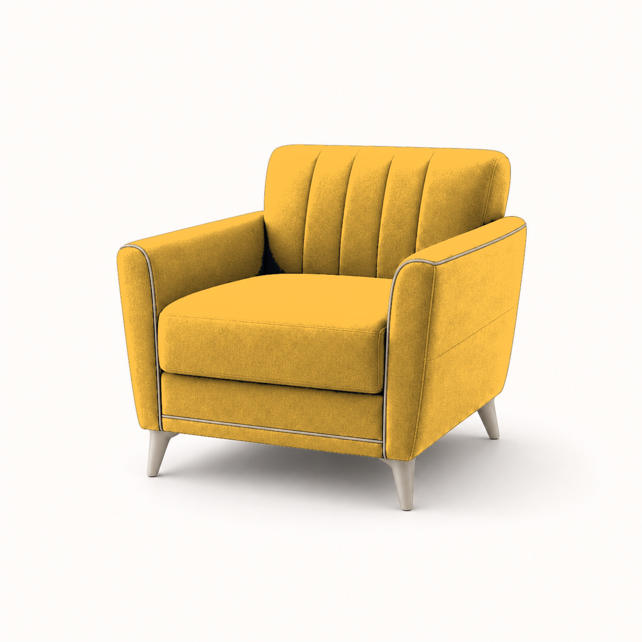 Treat 3+2+1 Sofa Set, 1 seater, yellow, studio view