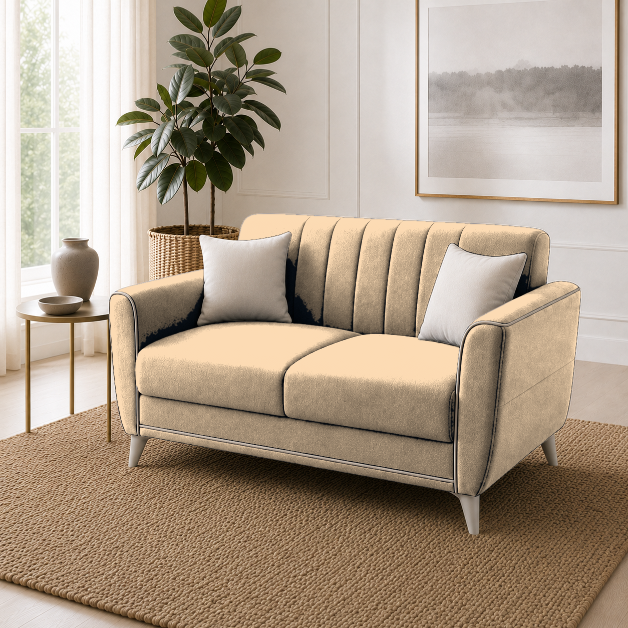 Treat 3+2+1 Sofa Set, 2 seater, beige, detail view
