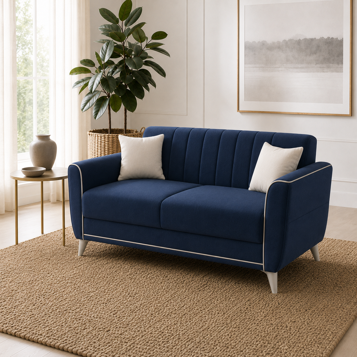 Treat 3+2+1 Sofa Set, 2 seater, blue, room view