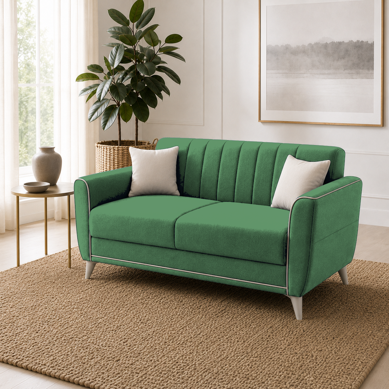 Treat 3+2+1 Sofa Set, 2 seater, green, room view