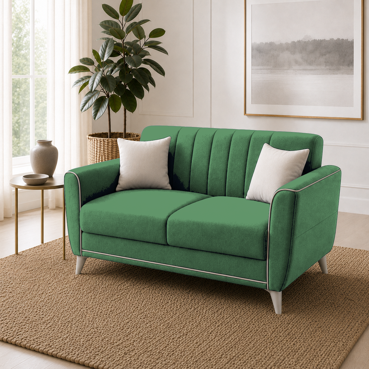 Treat 3+2+1 Sofa Set, 2 seater, green, detail view