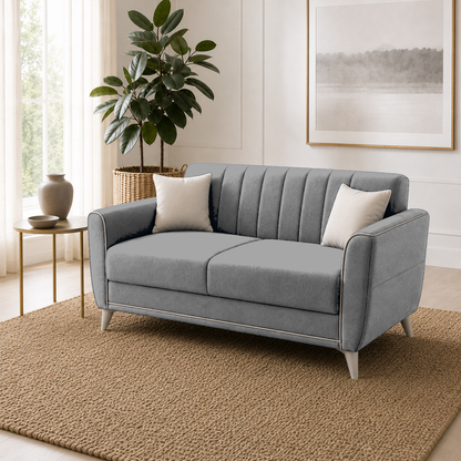 Treat 3+2+1 Sofa Set, 2 seater, grey, room view