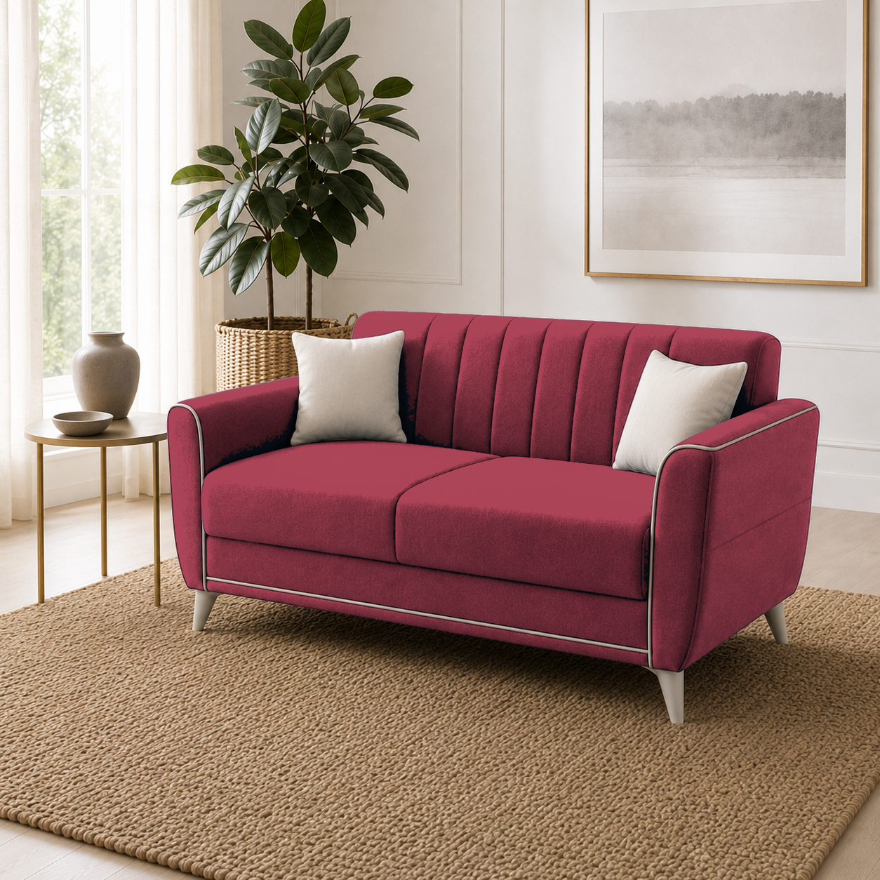 Treat 3+2+1 Sofa Set, 2 seater, red, room view