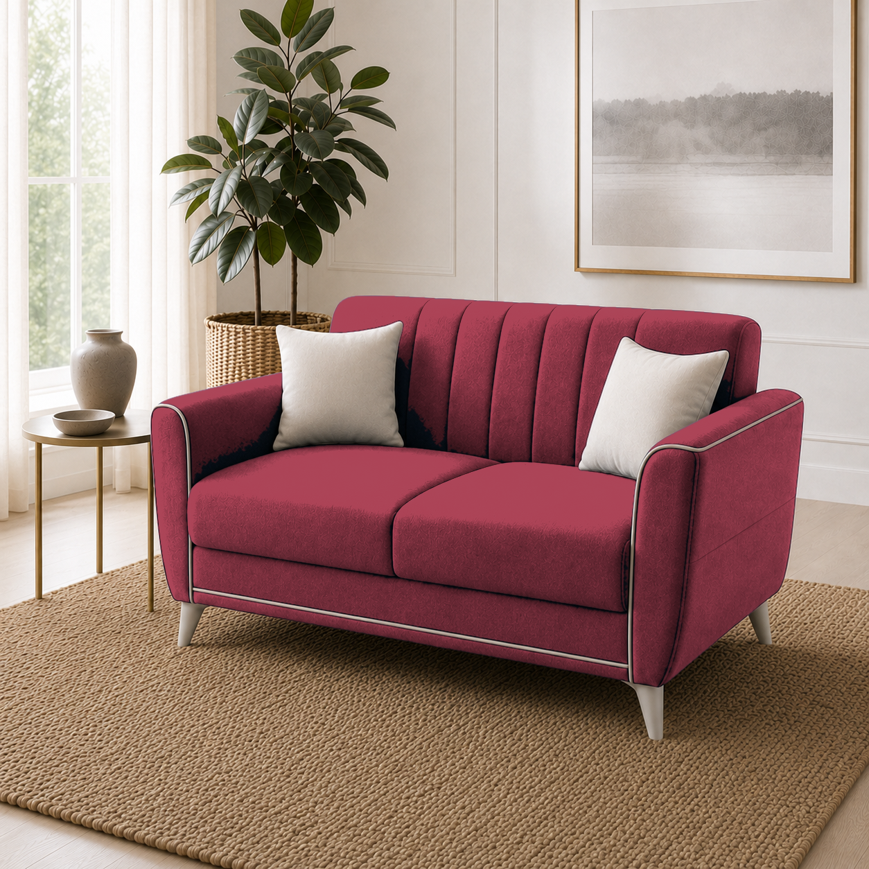 Treat 3+2+1 Sofa Set, 2 seater, red, detail view