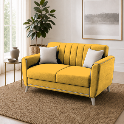 Treat 3+2+1 Sofa Set, 2 seater, yellow, detail view