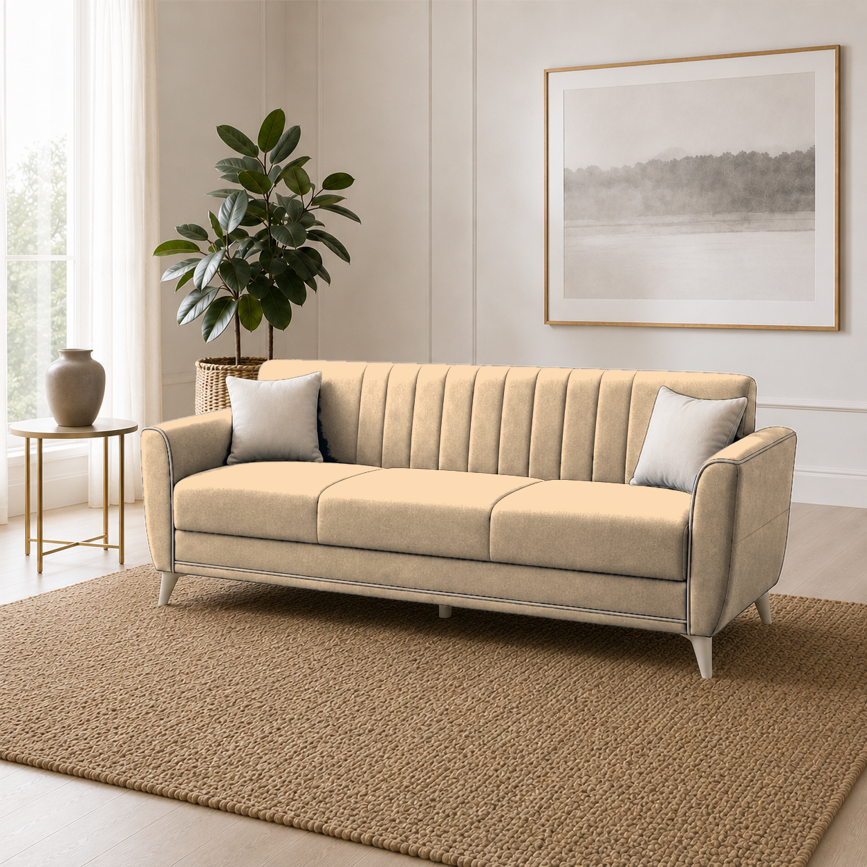 Treat 3+2+1 Sofa Set, 3 seater, beige, room view
