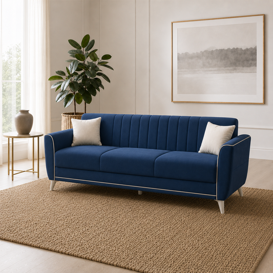 Treat 3+2+1 Sofa Set, 3 seater, blue, room view