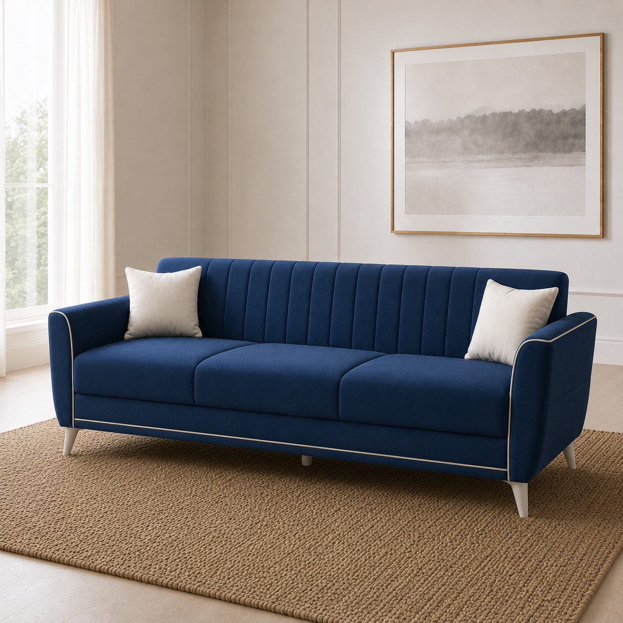 Treat 3+2+1 Sofa Set, 3 seater, blue, detail view