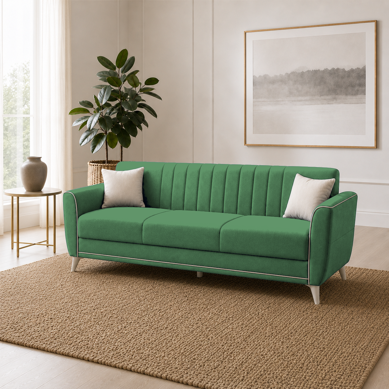 Treat 3+2+1 Sofa Set, 3 seater, green, room view