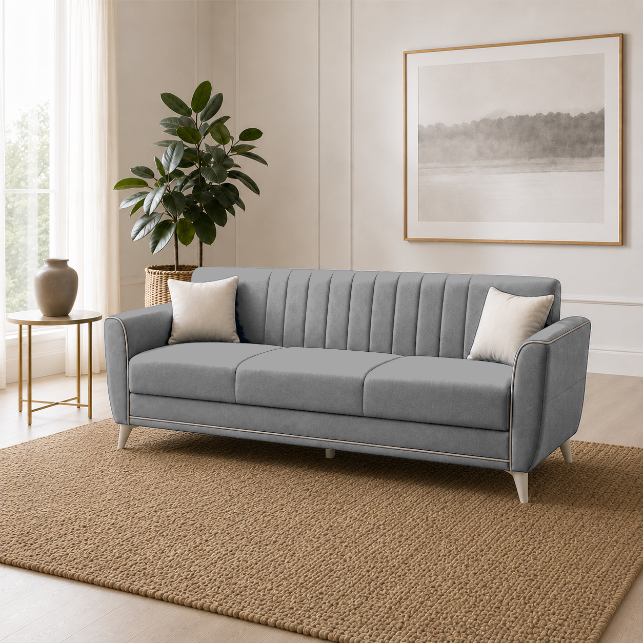 Treat 3+2+1 Sofa Set, 3 seater, grey, room view