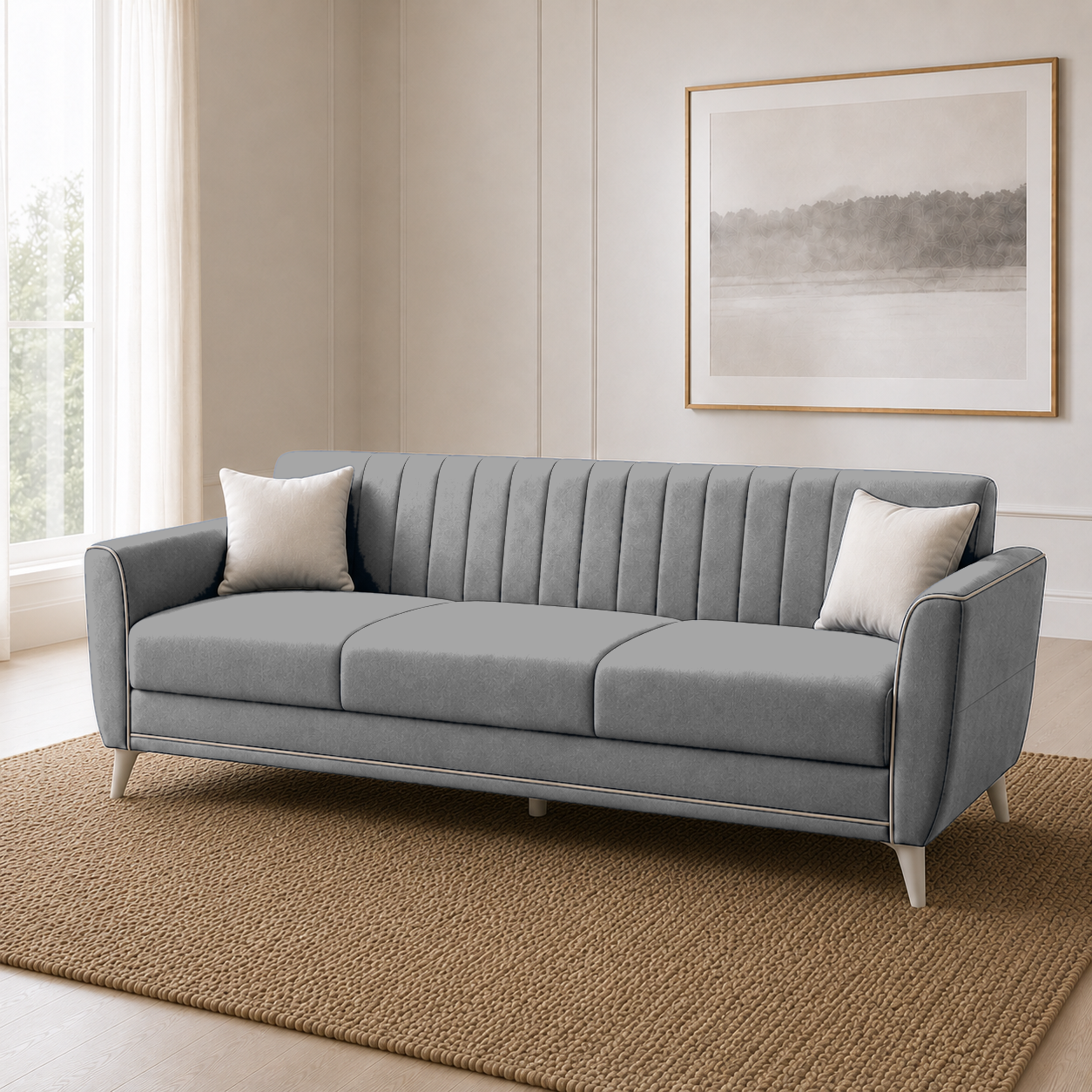 Treat 3+2+1 Sofa Set, 3 seater, grey, detail view